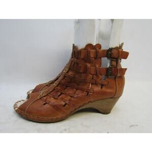 PIKOLINOS Womens Size 37 EUR Brown Leather Zip Ankle Fashion Boots Booties
